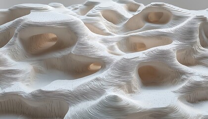 Abstract White Cave Landscape.