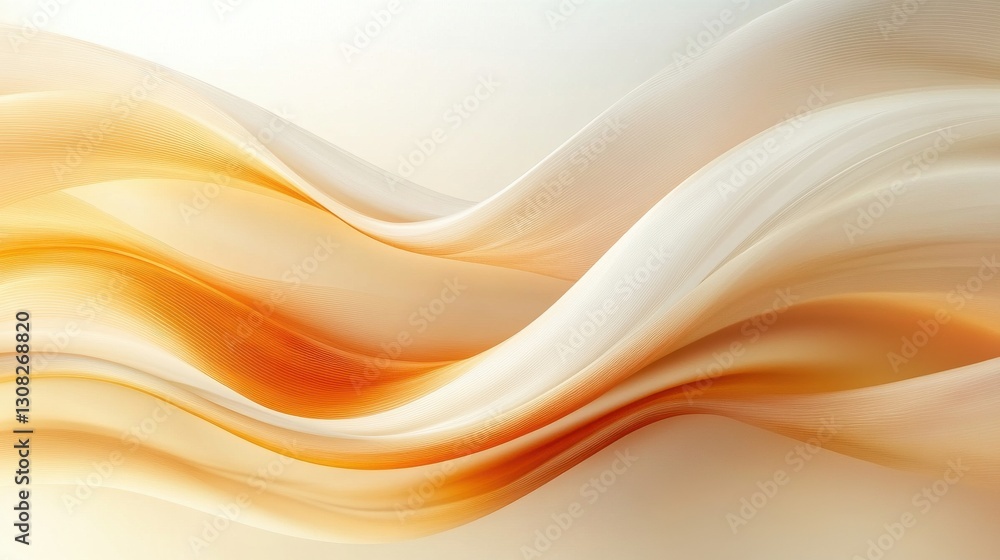 Poster a smooth, flowing gradient of soft orange and white colors, creating an abstract, serene background.