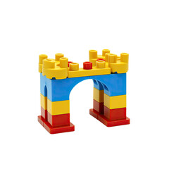 Obraz premium Colorful Plastic Building Blocks Toy Castle Construction