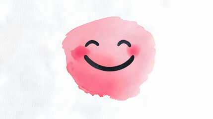 Cute Smiling Face with Watercolor Background and Soft Colors
