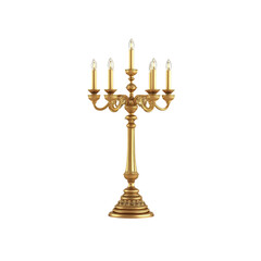 Elegant Gold Candelabra with Five Lights - Ornate Tabletop Decor
