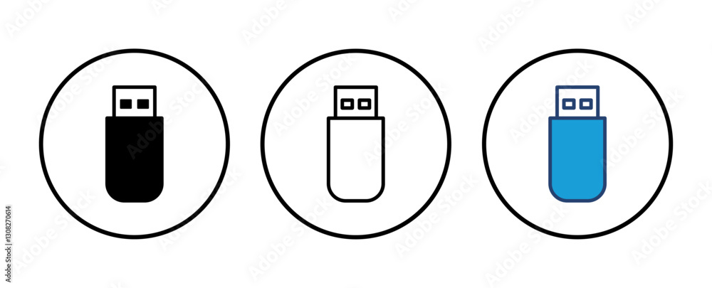 Poster usb icon vector. flash disk icon vector
