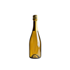 Single Bottle of Sparkling Wine Against Transparent Background
