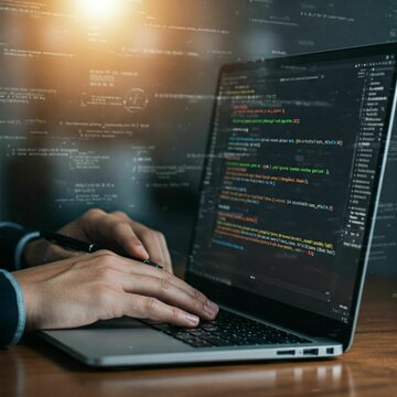 Computer and Programming Code Background &ndash; Ideal for Tech, Coding, and Developer Websites or Promotional Materials