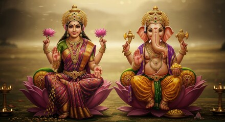 Goddess Laxmi, Lord Ganesha