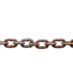Fototapeta premium Rusty metal chain isolated on transparent background