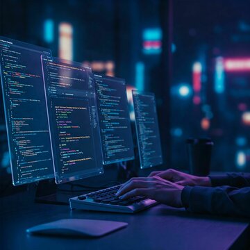 Computer and Programming Code Background &ndash; Ideal for Tech, Coding, and Developer Websites or Promotional Materials