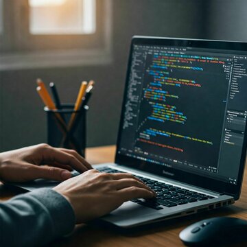 Computer and Programming Code Background &ndash; Ideal for Tech, Coding, and Developer Websites or Promotional Materials