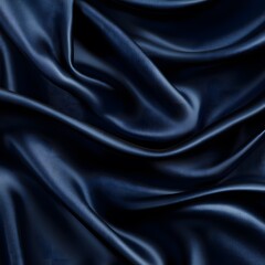Obraz premium A luxurious satin weaving pattern with smooth, flowing textures in deep navy blue
