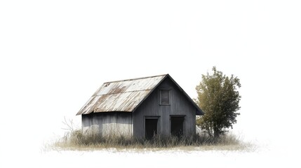 simple house isolated on white background.