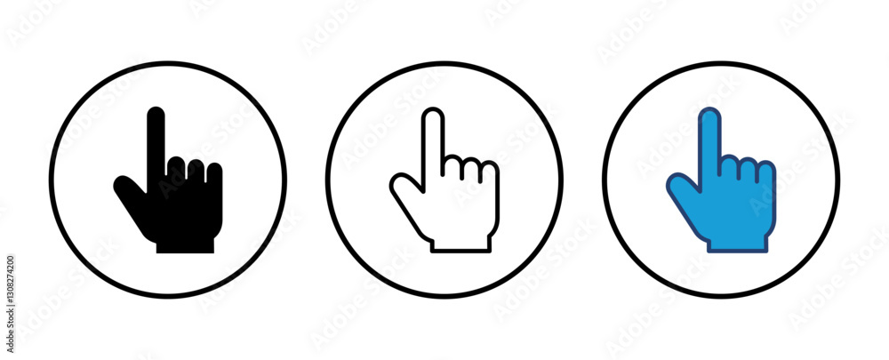 Poster hand click icon vector. pointer icon vector. hand cursor icon vector