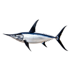 Fototapeta premium Silvery Swordfish Swimming Gracefully in Ocean Waters