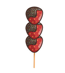 strawberry chocolate tanghulu ice cream stick 