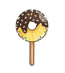 pineapple chocolate tanghulu ice cream stick 