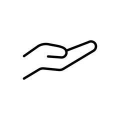 Fototapeta premium hand palm line icon on blank background 