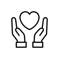 hands holding heart icon illustration
