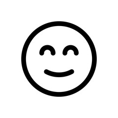 Happy smiley face or emoticon line art icon for apps and websites
