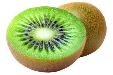 kiwi fruit slice - juicy green interior, brown skin