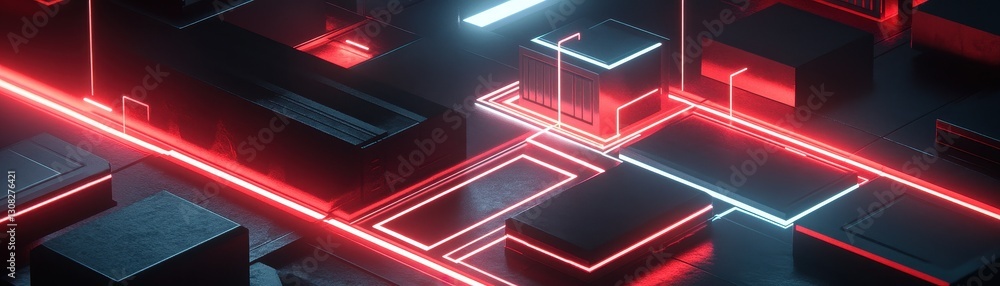 Poster a multitude of vibrant red lights glimmer against the backdrop of darkness, creating a captivating c