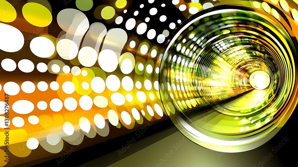 Poster abstract circular design with geometric patterns and light effects