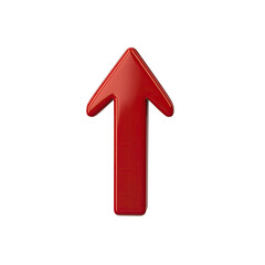3D Red Glossy Up Arrow - Growth, Success, Progress Symbol