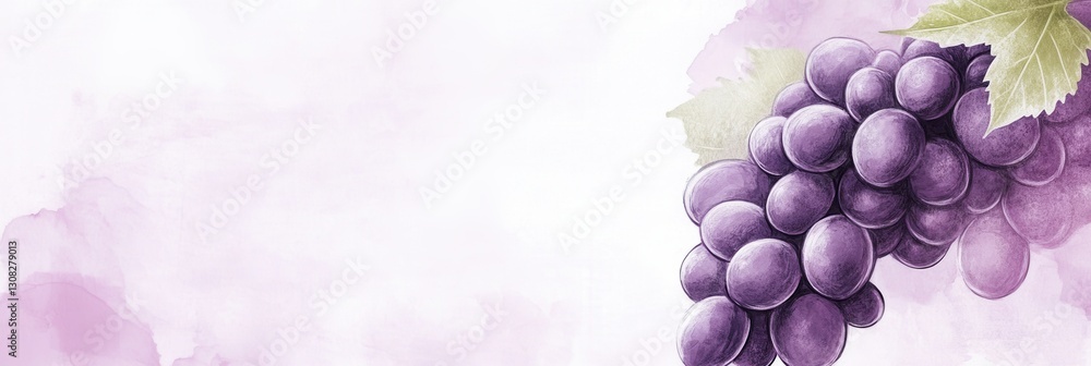 Fototapete modern abstract logo featuring a grape bunch with soft purple hues and artistic simplicity for creat