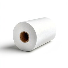 Fototapeta premium Roll of Paper Towels on a White Surface for Efficient Cleaning and Convenience : Generative AI