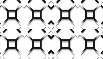 Fototapeta premium Seamless interconnected geometric line motifs in monochrome, refined minimalist luxury pattern, sophisticated modern high-end elegance