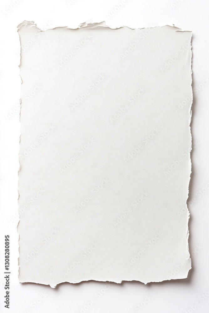 Poster textured white blank paper with natural edges for minimalist design and art projects : generative ai