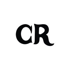 CR monogram logo design letter text name symbol monochrome logotype alphabet character simple logo