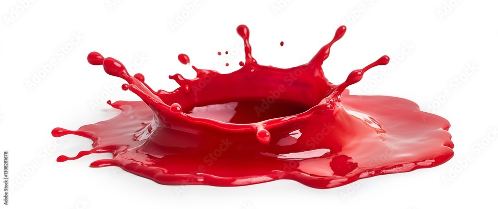 Aufkleber vibrant red liquid splash against a white background capturing dynamic motion and energy of colors :