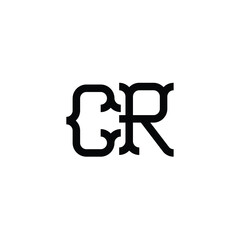 CR monogram logo design letter text name symbol monochrome logotype alphabet character simple logo