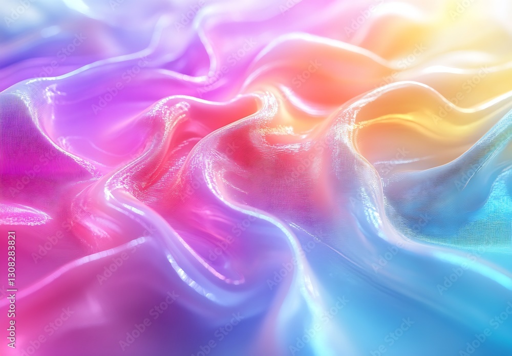 Poster flowing textured fabric in gradient colors creating an ethereal and dreamy feel : generative ai