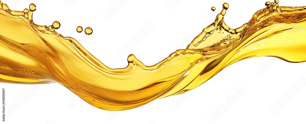 Poster dynamic flowing liquid gold splash in isolated background for creative designs : generative ai