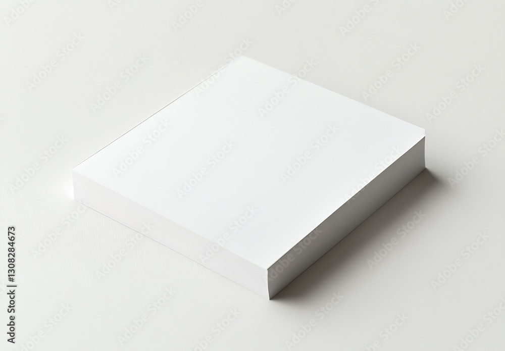 Fototapete stack of plain white notebooks for organized ideas and sketches with a clean look : generative ai