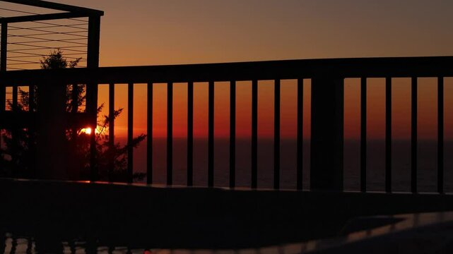 Sunset Balcony Reveal from Neskowin Oregon on Highway 101 Pacific Ocean Waves Crashing at Neskowin Ghost Forest and Haystack Rock