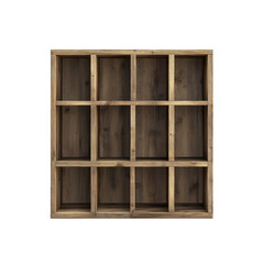 Rustic Wooden Cube Shelf Unit - Empty Display