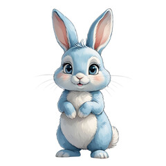 Fototapeta premium Blue cartoon rabbit