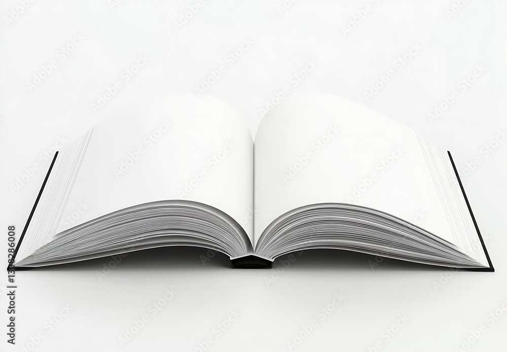 Poster Blank Open Book Mockup on Clean White Surface for Design and Customization : Generative AI