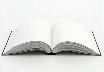 Fototapeta premium Blank Open Book Mockup on Clean White Surface for Design and Customization : Generative AI