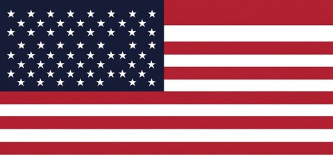 Vibrant American Flag featuring stars and stripes in classic red white and blue colors : Generative AI