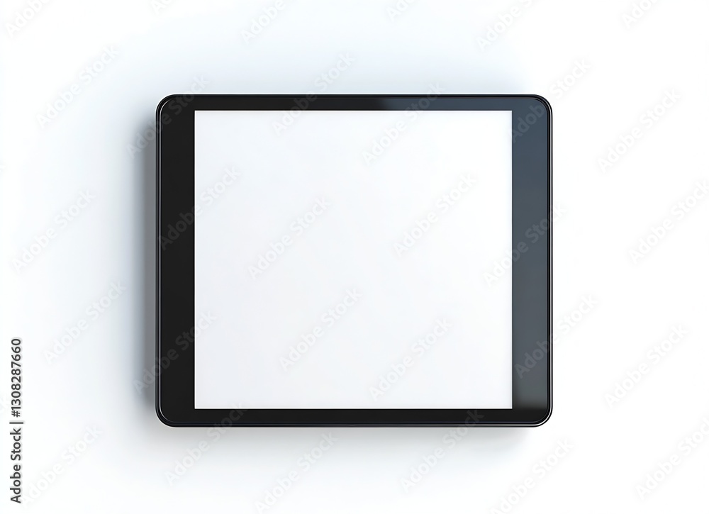 Poster Blank Digital Tablet Displaying a Clean White Screen Ready for Custom Content : Generative AI