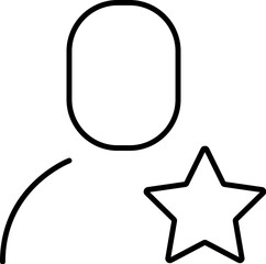 User by Star Outline Linear Symbol for Graphic and Web Design, Apps, Adverts, Various Cards