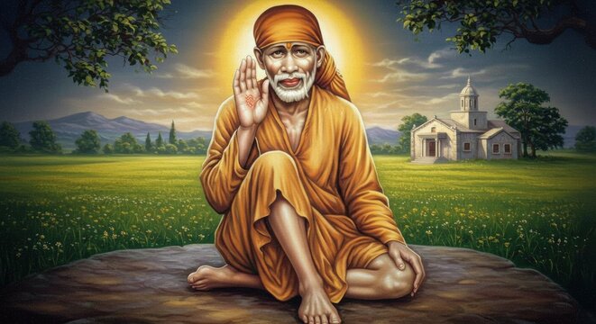 Sai Baba Indian God background