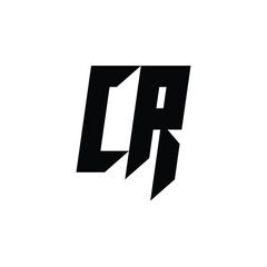 Obraz premium CR monogram logo design letter text name symbol monochrome logotype alphabet character simple logo