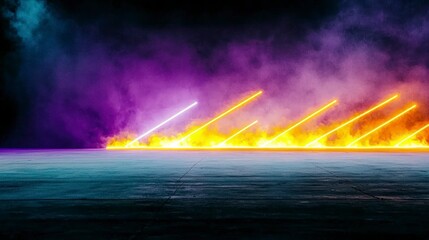 Neon Lights  Purple Haze  Stage Backdrop  Smoke  Abstract   Futuristic  Concert  Event  De