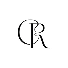 CR monogram logo design letter text name symbol monochrome logotype alphabet character simple logo
