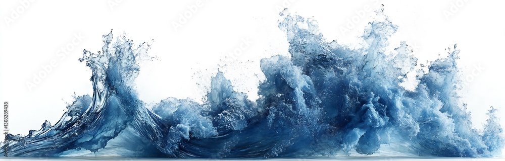 Poster Majestic waves crashing with powerful force bringing energy and dynamic movement to the seascape : Generative AI