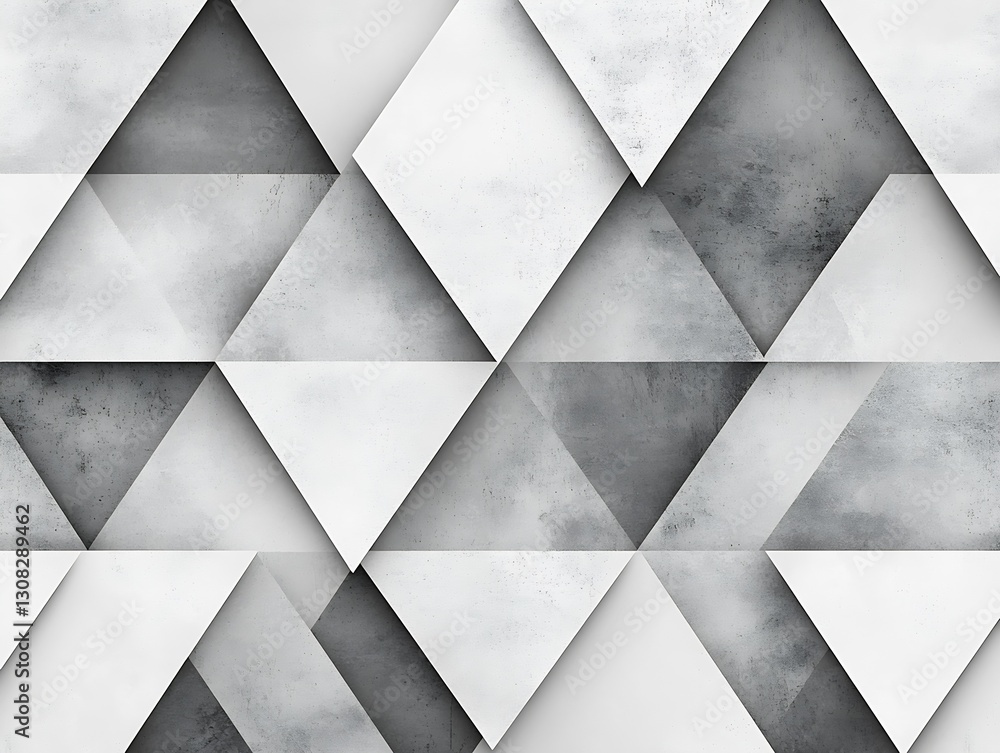 Poster modern geometric triangular background in shades of white and grey for abstract design use : generat
