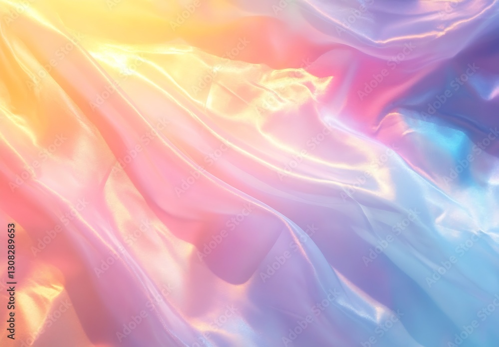 Poster lightly shimmering silk fabric in soft pastel tones for an elegant look : generative ai